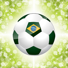 Image showing Soccer ball poster with green background