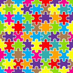 Image showing Abstract puzzle background with colorful pieces 