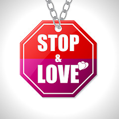 Image showing Stop and love traffic sign
