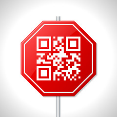 Image showing Stop sign design with qr code