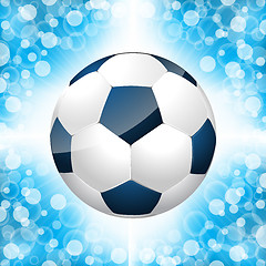 Image showing Soccer ball poster with blue background