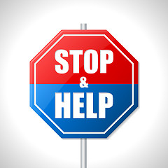 Image showing Stop and help traffic sign