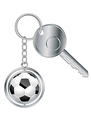 Image showing Metallic key with soccer ball keyholder 