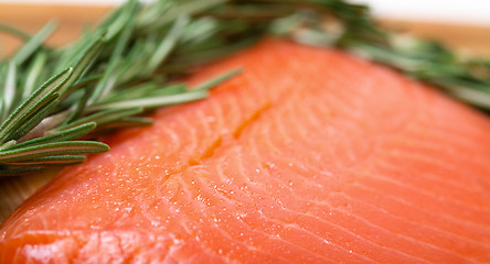 Image showing Piece fresh salmon with spices