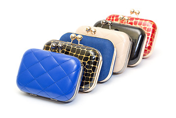 Image showing Set of fashionable female handbags