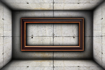 Image showing big frame on concrete wall