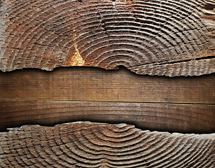 Image showing cracked spruce stump over plywood