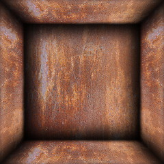 Image showing interior of metal rusty box