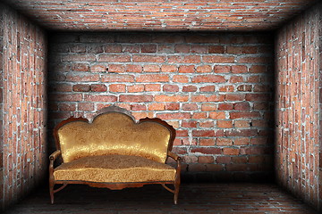 Image showing sofa in brick finished room