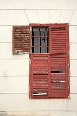 Image showing old damaged wooden blinds
