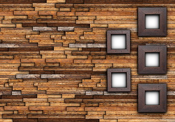 Image showing abstract finished wall with frames