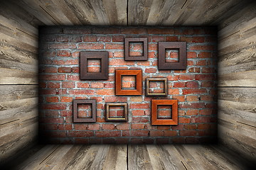 Image showing empty room with frames on wall