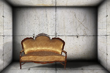 Image showing sofa on concrete indoor backdrop