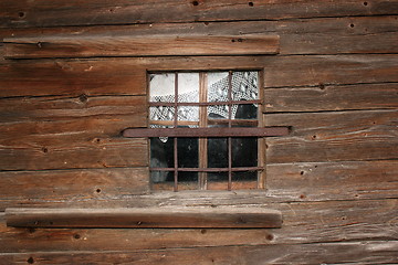 Image showing old wooden church window