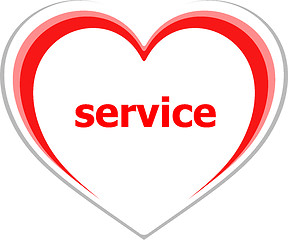 Image showing marketing concept, service word on love heart