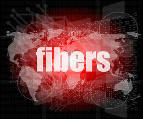 Image showing fibers word on digital screen, mission control interface hi technology