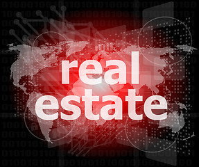 Image showing real estate text on touch screen