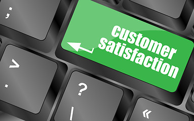 Image showing customer satisfaction key word on computer keyboard