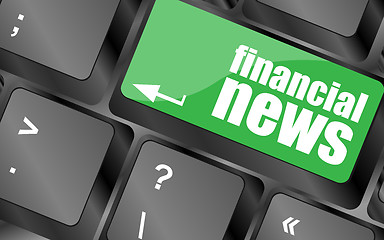 Image showing financial news button on computer keyboard