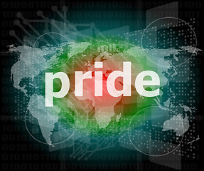 Image showing The word pride on digital screen