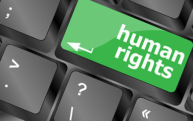 Image showing arrow button with human rights word