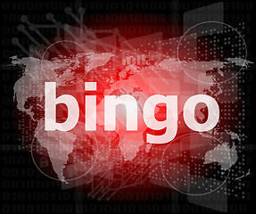 Image showing bingo word on business digital touch screen