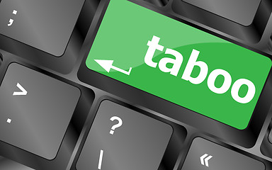 Image showing Computer keys spell out the word taboo