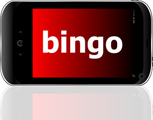 Image showing smart phone with bingo word