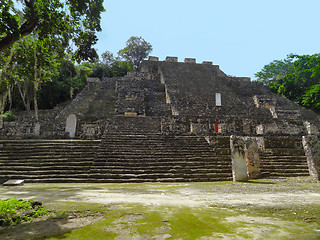 Image showing temple detail at Calakmul