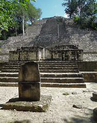 Image showing temple detail at Calakmul