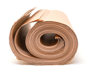Image showing Twisted into roll brown wrapping paper