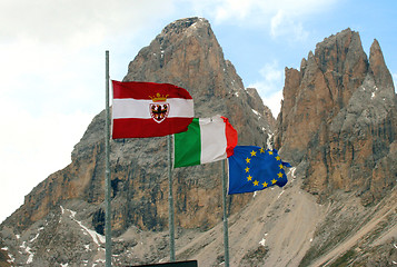 Image showing Flags on wind