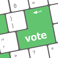 Image showing vote button on computer keyboard key