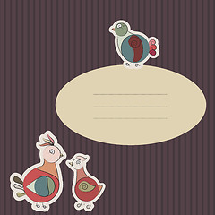 Image showing card with turkey bird and pigeon