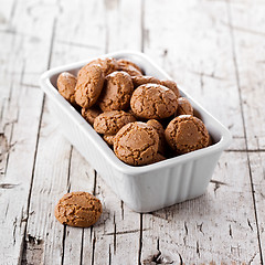 Image showing meringue almond cookies in bowl