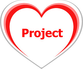 Image showing marketing concept, project word on love heart