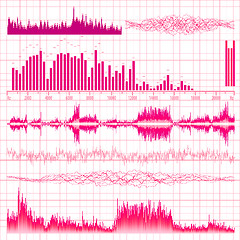 Image showing Sound waves set. Music background. EPS 10