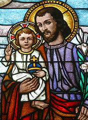 Image showing Saint Joseph holding baby Jesus