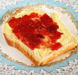 Image showing Bread and jam
