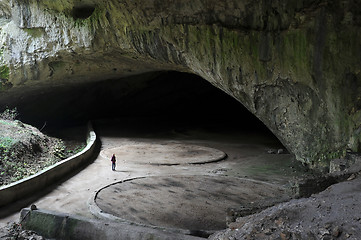 Image showing Woman Inside Devetashka Cave