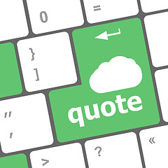 Image showing keyboard key for quote - business concept