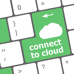 Image showing connect to cloud, computer keyboard for cloud computing