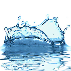 Image showing Sparks of blue water on a white background 