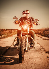 Image showing Bikers on the road