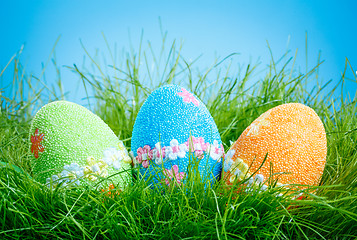 Image showing Decorated easter eggs