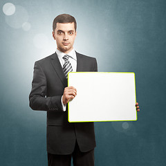 Image showing Business Man with Empty Write Board