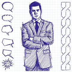 Image showing Sketch Man Businessman In Suit