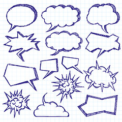 Image showing Vector Sketch Background With Speech Bubbles