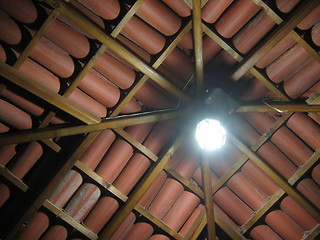 Image showing Ceiling with light bulb