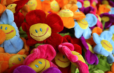 Image showing colourful sunflower and her friends